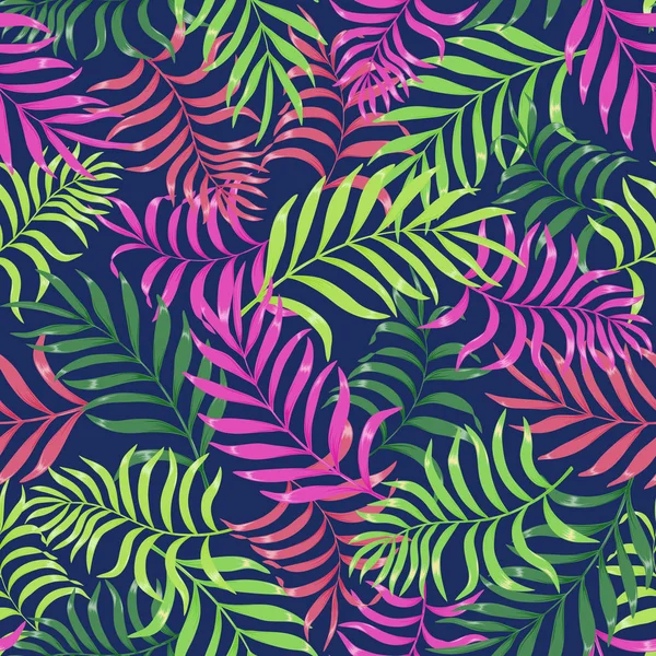 Fond tropical avec des feuilles de palmier. — Image vectorielle