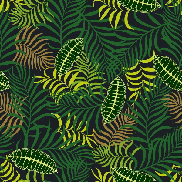 Fundo tropical com folhas de palma. — Vetor de Stock