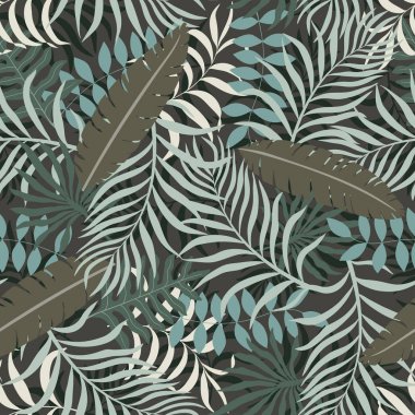 Palmiye yapraklı tropik arkaplan. 