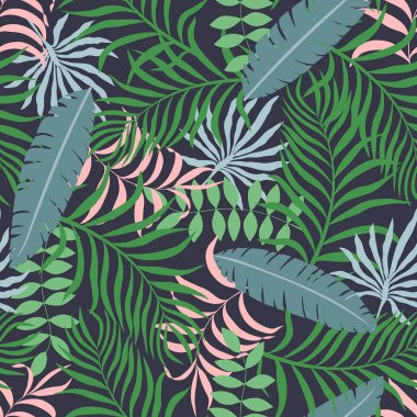 Palmiye yapraklı tropik arkaplan. 