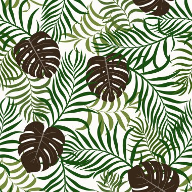 Palmiye yapraklı tropik arkaplan. 