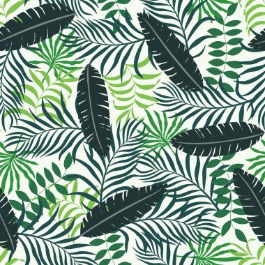 Palmiye yapraklı tropik arkaplan. 