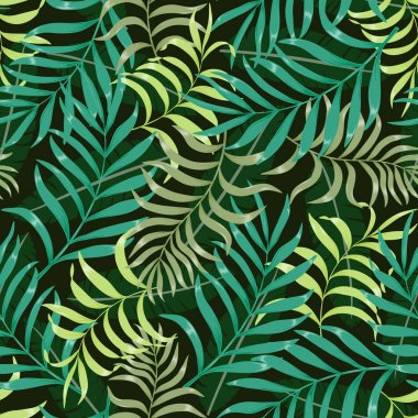 Palmiye yapraklı tropik arkaplan. 