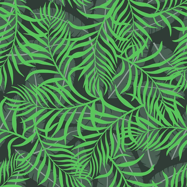 Τροπικό φόντο με φύλλα φοίνικα. — Διανυσματικό Αρχείο