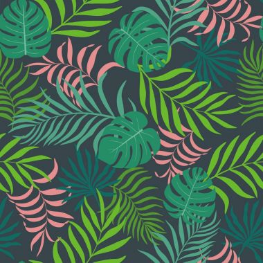 Palmiye yapraklı tropik arkaplan. 