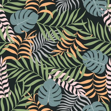 Palmiye yapraklı tropik arkaplan. 