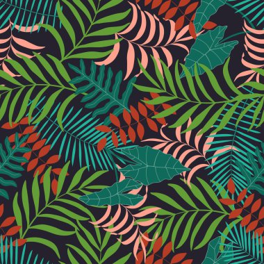 Palmiye yapraklı tropik arkaplan. 