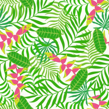 Palmiye yapraklı tropik arkaplan. 