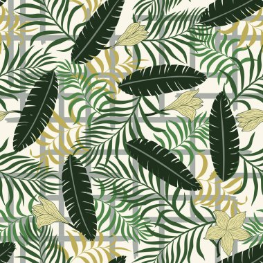 Palmiye yapraklı tropik arkaplan. 