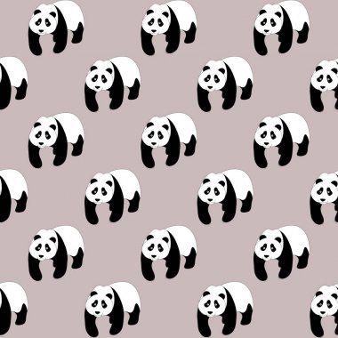 Sevimli pandalar çizilmiş ile Dikişsiz soyut desen