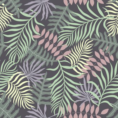 Palm ile tropikal arka plan bırakır. Sorunsuz çiçek desenli