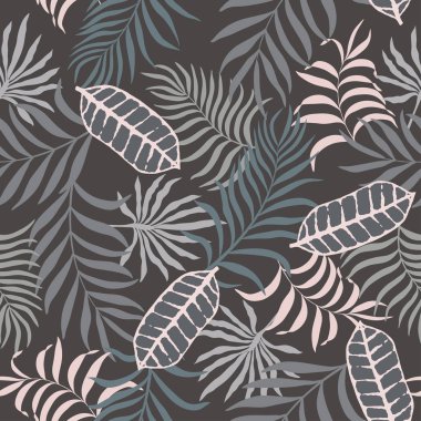 Palm ile tropikal arka plan bırakır. Sorunsuz çiçek desenli