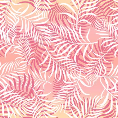 Palm ile tropikal arka plan bırakır. Sorunsuz çiçek desenli