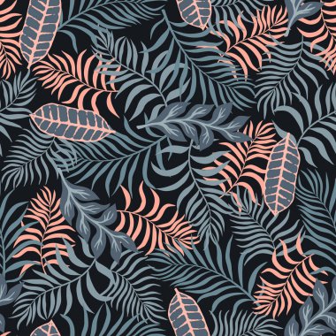 Palmiye yapraklı tropik arkaplan. 