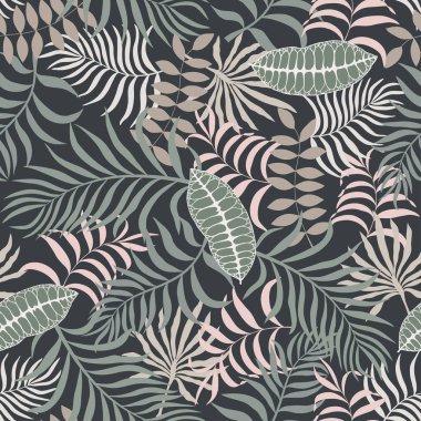 Palm ile tropikal arka plan bırakır. Sorunsuz çiçek desenli. 