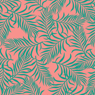 Palm ile tropikal arka plan bırakır. Sorunsuz çiçek desenli. 