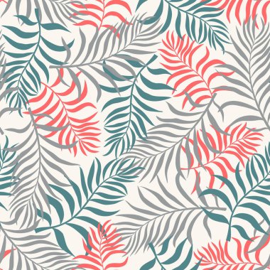 Palm ile tropikal arka plan bırakır. Sorunsuz çiçek desenli. 