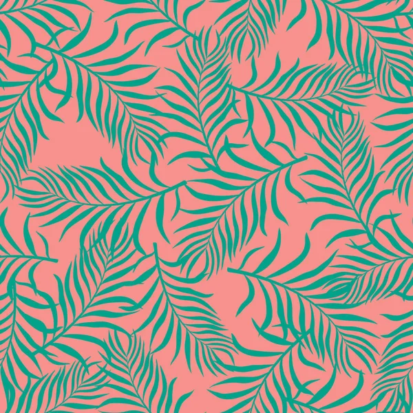 Fondo tropical con hojas de palma. Patrón floral sin costuras . — Vector de stock