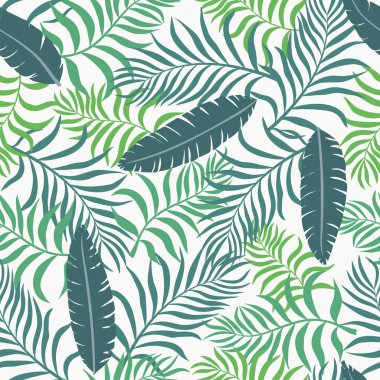 Palm ile tropikal arka plan bırakır. Sorunsuz çiçek desenli. 