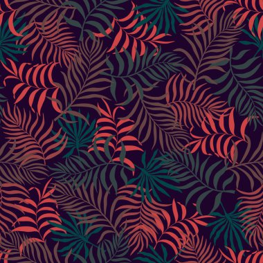 Palm ile tropikal arka plan bırakır. Sorunsuz çiçek desenli. 