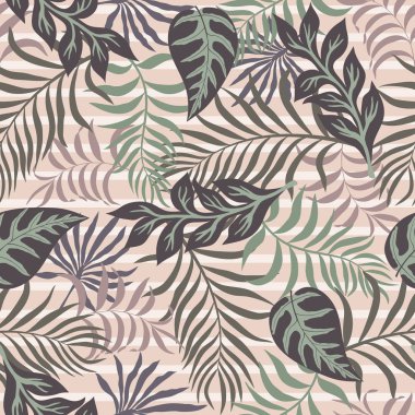 Palm ile tropikal arka plan bırakır. Sorunsuz çiçek desenli. 