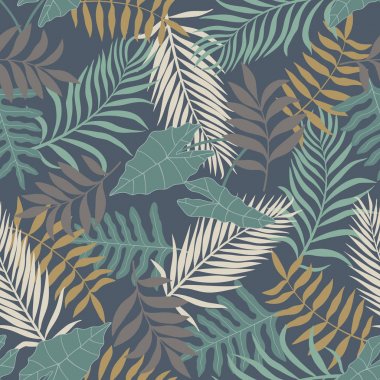 Palm ile tropikal arka plan bırakır. Sorunsuz çiçek desenli. 