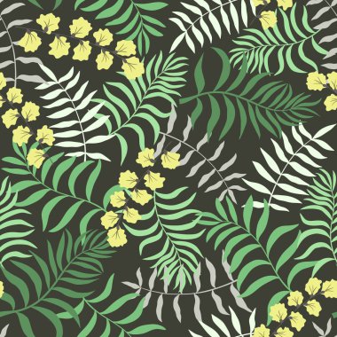 Palm ile tropikal arka plan bırakır. Sorunsuz çiçek desenli. 