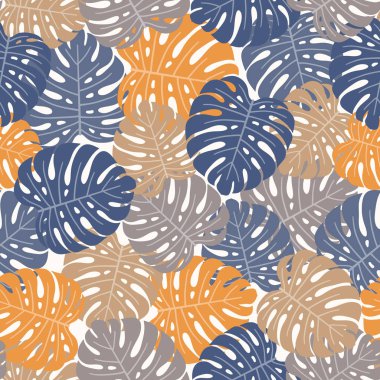 Palm ile tropikal arka plan bırakır. Sorunsuz çiçek desenli. 