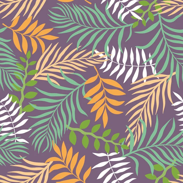 Fundo tropical com folhas de palmeira. Padrão floral sem costura . — Vetor de Stock