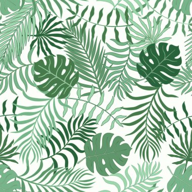 Palm ile tropikal arka plan bırakır. Sorunsuz çiçek desenli. 