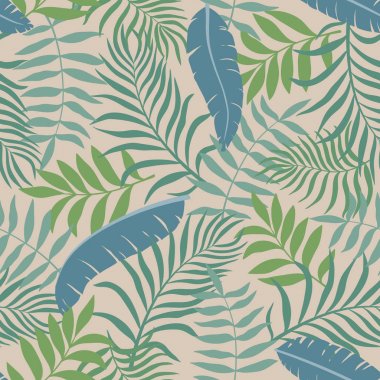 Palm ile tropikal arka plan bırakır. Sorunsuz çiçek desenli. 