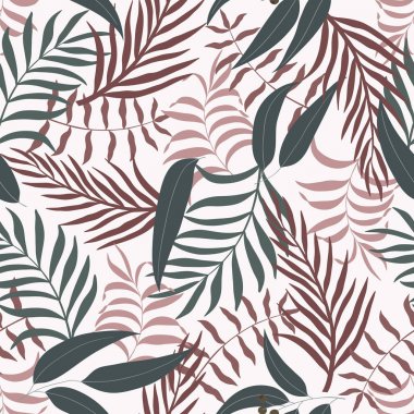 Palm ile tropikal arka plan bırakır. Sorunsuz çiçek desenli. 