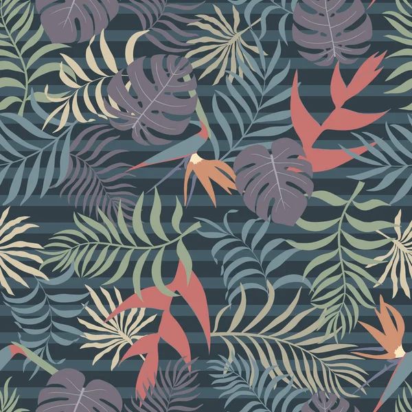 Τροπικό φόντο με palm φύλλα. Απρόσκοπτη floral μοτίβο. — Διανυσματικό Αρχείο