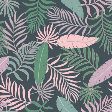Palm ile tropikal arka plan bırakır. Sorunsuz çiçek desenli. 