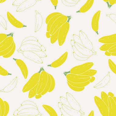 Seamless abstract pattern with hand-drawn bananas