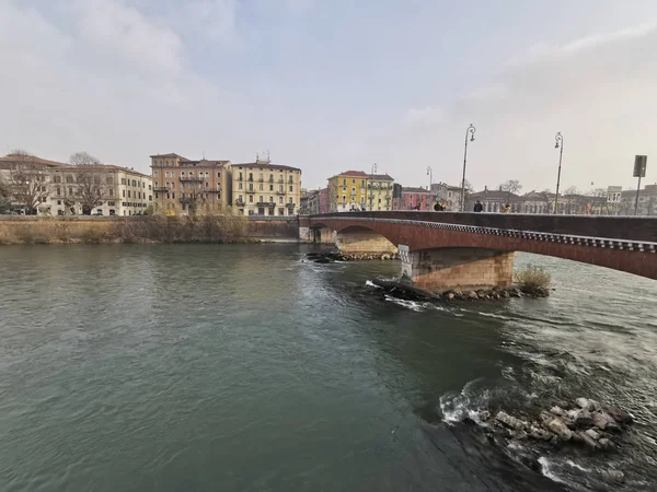 Adige river from the Verona bridge in the city center — 스톡 사진