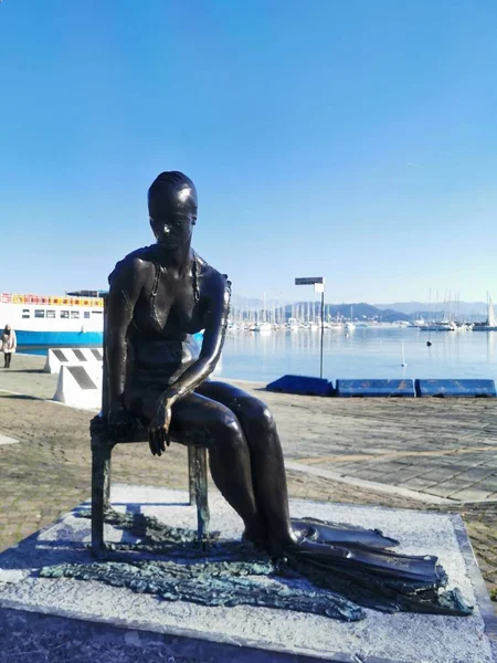 The Gulf Mermaid in the port of la spezia Italy — Stock Photo, Image