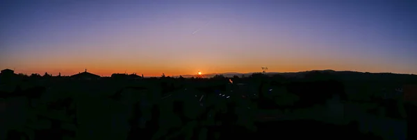 Panorama sunrise bibbiano reggio emilia italy — стокове фото