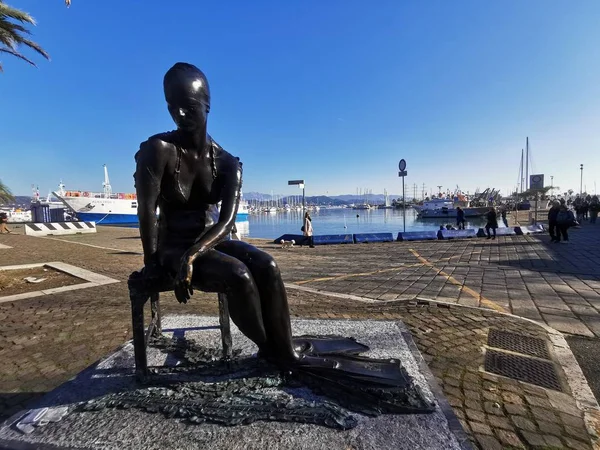 The Gulf Mermaid in the port of la spezia Italy — Stock Photo, Image