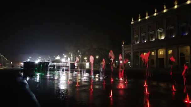 Reggio Emilia Torget Med Ljusa Gröna Röda Och Vita Tricolor — Stockvideo