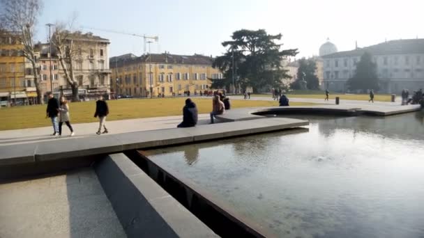 Parma Itália 2020 Parma Piazza Pilotta Belo Panorama Dia Ensolarado — Vídeo de Stock