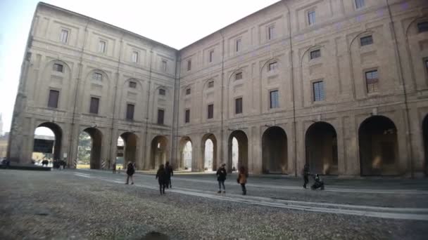 Parma Italien 2020 Parma Piazza Pilotta Vacker Panorama Soliga — Stockvideo