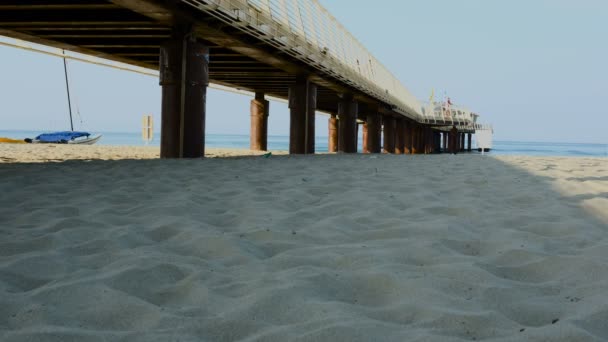 Lido Camaiore Viareggio Molo Pláže Vlnami Pylony Slunné — Stock video