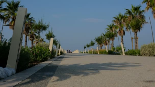 Lido Camaiore Viareggio Molo Plaży Falami Pylonami Słonecznym — Wideo stockowe