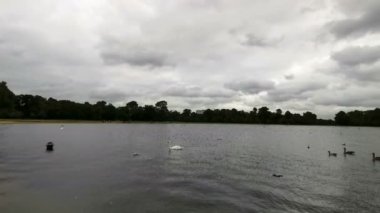 Bulutlu bir günde Londra Hyde Park Ördek Panoraması
