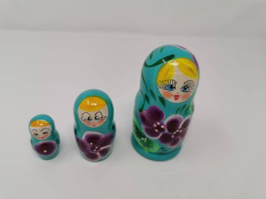 matryoshka doll with various elements isolated