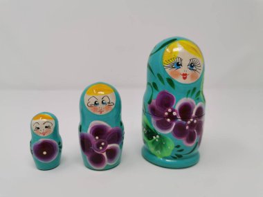 matryoshka doll with various elements isolated