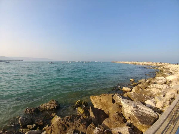 Klippe Und Hafen Von Sizilien Palermo Einem Sonnigen Tag — Stockfoto