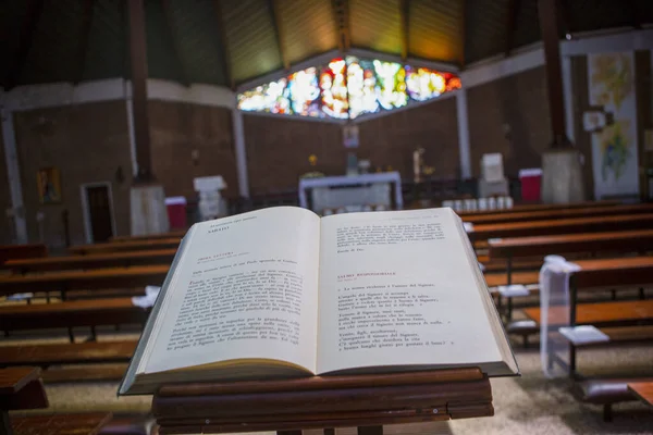 Vacker Interiör Modena Kyrka Med Stjärntak Bänkar Och Altare — Stockfoto