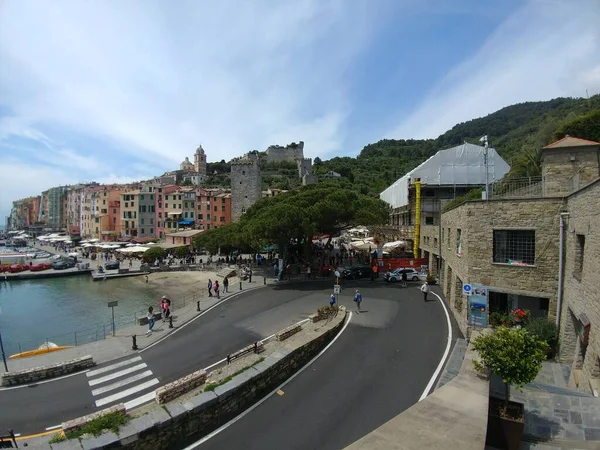 Panorana Porto Venere Liguria Pět Zemí Italsky Shora — Stock fotografie